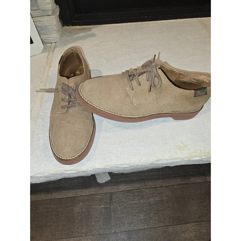 Youth‎ BASS BUC Elliott Oxford Shoes 5 M Tan Suede Lace Up School Dress Shoe